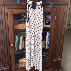 Love, Fire black and white striped dress